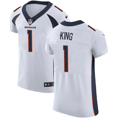 Nike Broncos #1 Marquette King White Men's Stitched NFL Vapor Untouchable Elite Jersey - Click Image to Close